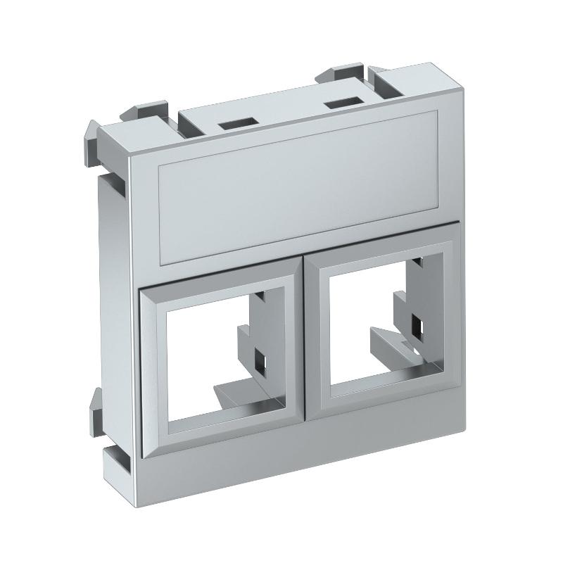 Корпус компьютерной розетки Modul45 тип LE (прямой) 45x45 мм (серебристый) (DTG-02LE AL1) | 6119308 | OBO Bettermann — OBO Bettermann