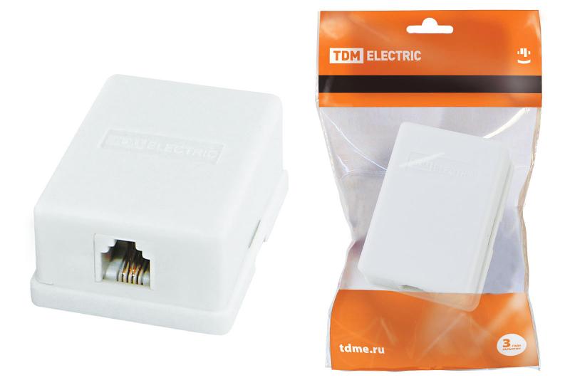 Телефонная розетка 1x6Р-4С | SQ1809-0001 | TDM — TDM ELECTRIC
