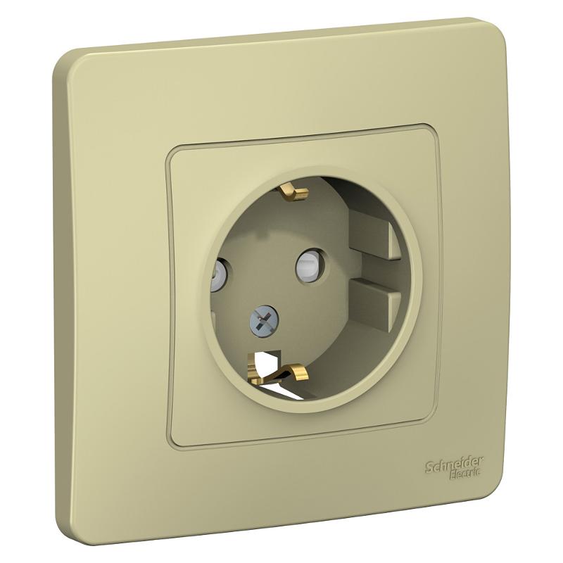 Blanca Бежевый С/У Розетка с з/к со шт., 16А, 250В | BLNRS001117 | SE — Systeme Electric