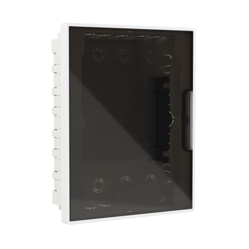 Щиток 24 мод встр. слаб. Фрейм (FRAME), белый, с тонир. дв., с монт. платой, 1 роз. (арт. 45005) и 1 коробкой (арт. 10033) | F24B4WD | DKC — DKC (ДКС)
