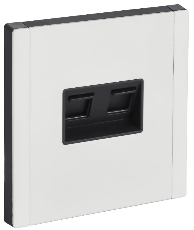 FORTE&PIANO Розетка комп. 2-ая RJ45 кат.6 FP234M белый | FP-K20-2-M-K01 | IEK — миниатюра 1