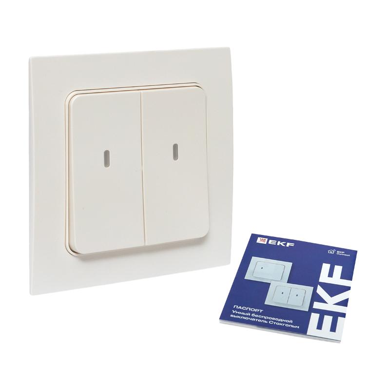 Умный выключатель Стокгольм 2-кл. белый Zigbee  Сonnect|RCV-ST2-WD-ZB|EKF — миниатюра 3