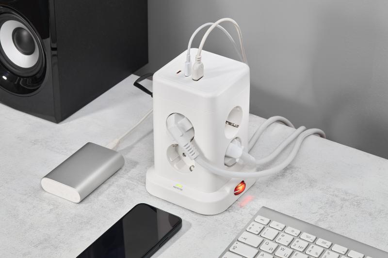 DOMINIC Удлинитель У08K 1,5м 3х1мм2 USB A+C 20Вт бел | DN-YP30-16-08-01-ZKU-K01 | IEK — миниатюра 10