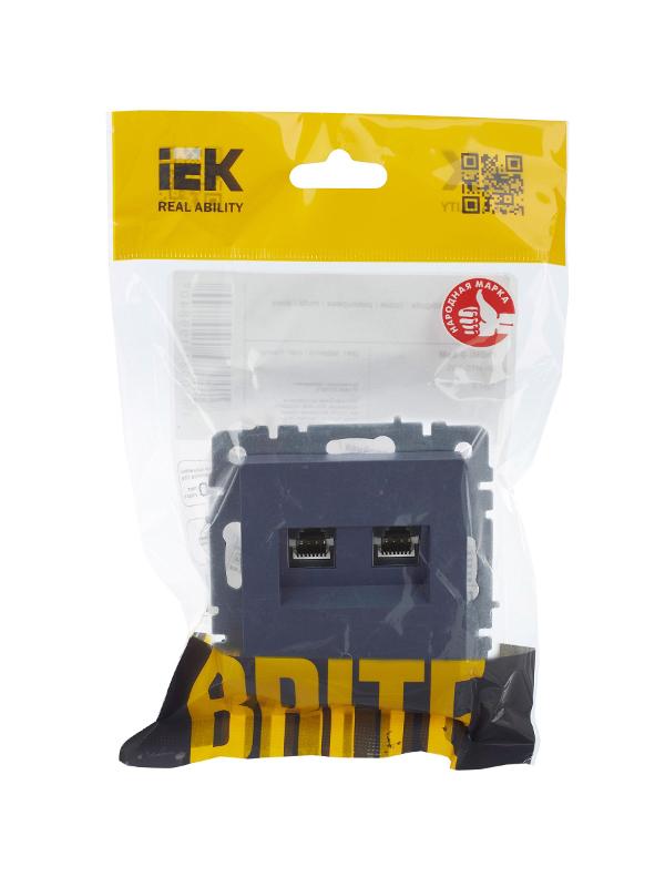 BRITE Розетка двойная RJ11+RJ45 кат.5E РК/Т12-БрМ маренго  | BR-KT20-O-1-K35 | IEK — миниатюра 8