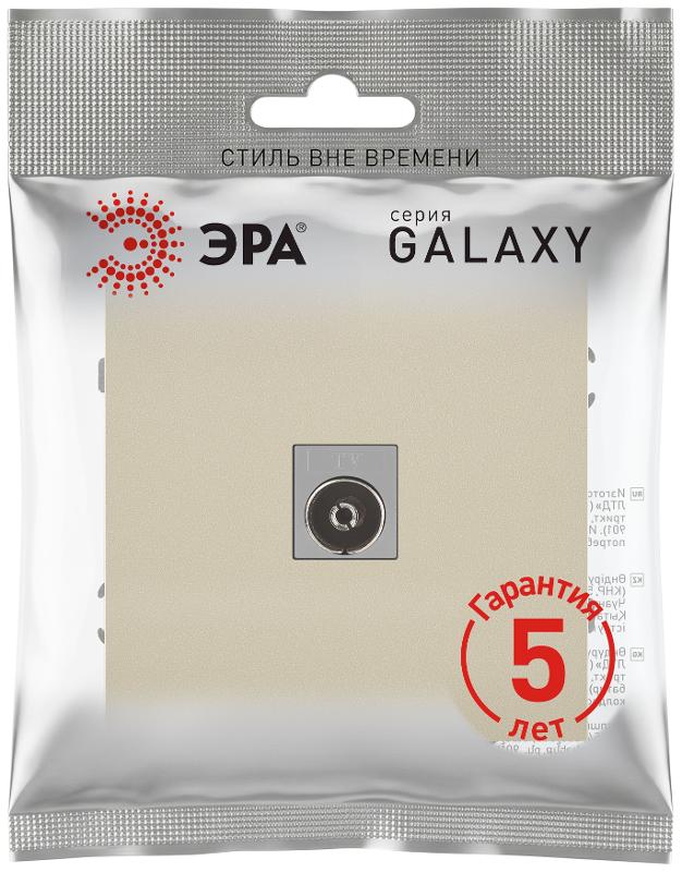 Розетка Galaxy 15-3101-04 TV одиночная IP20 шампань | Б0070721 | ЭРА — миниатюра 2