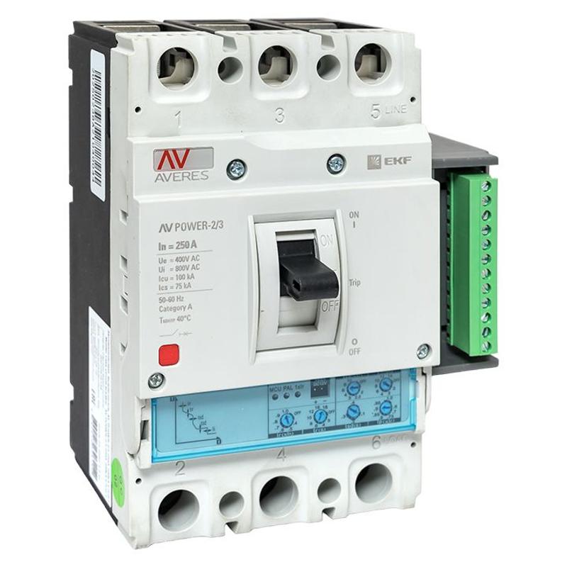Выключатель автоматический AV POWER-2/3 250А 100kA ETU2.2 AVERES | mccb-23-250H-2.2-av | EKF — EKF