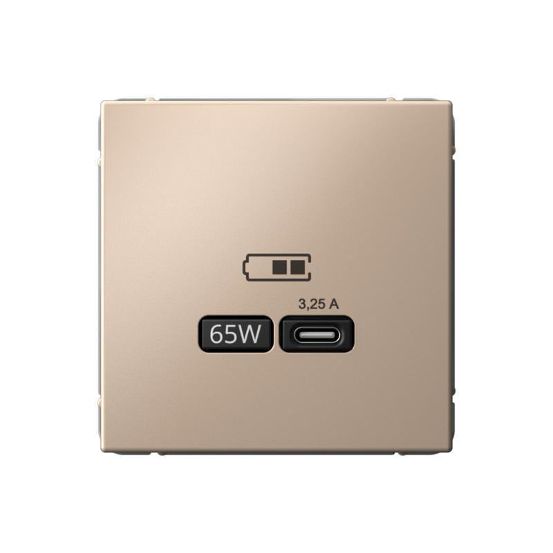 ArtGallery Песочный Розетка USB тип-С 65Вт высокоскор.заряд. QC, PD, механизм | GAL001227 | SE — миниатюра 1