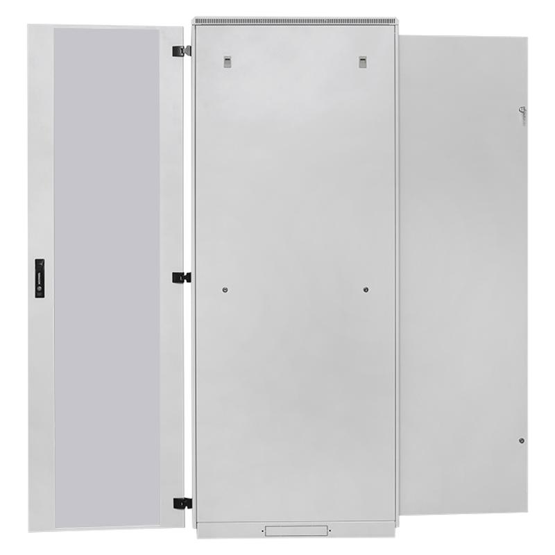 Шкаф напольный 19" TERACOM PRO 18U 600x600 мм двери стеклянная с замком-ручкой и металлическая серый |TRP-NTC-1866-41G| EKF — миниатюра 2