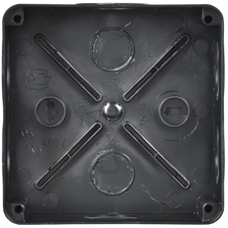 Коробка расп. КМ41233 100х100х50мм IP44 6 вв. черная | UKO11-100-100-050-K02-44 | IEK — миниатюра 4