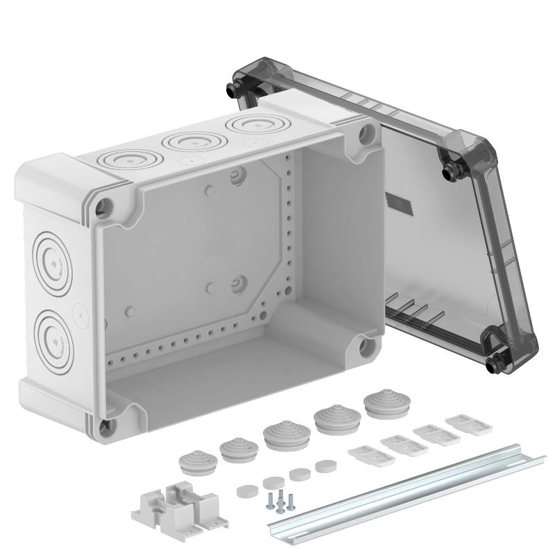 Распределительная коробка X25, IP 67, 286х202х126 мм, с прозрачной крышкой и DIN-рейкой | 2005104 | OBO Bettermann — OBO Bettermann