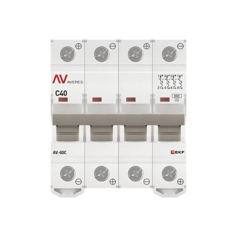 Выключатель автоматический четырехполюсный AV-6 DC 40А C 6кА AVERES | mcb6-DC-4-40C-av | EKF — миниатюра 15