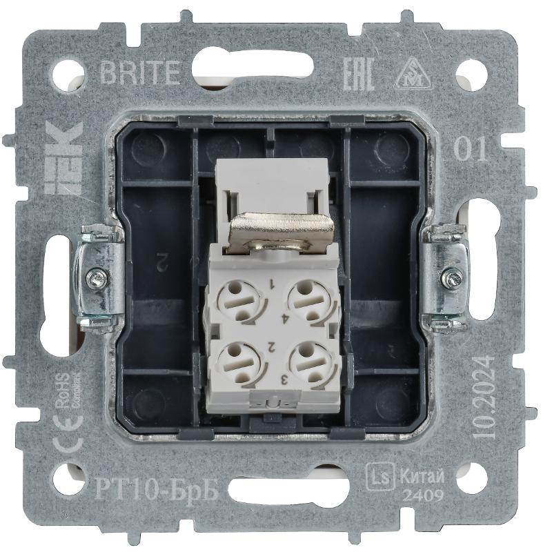 BRITE Розетка телефонная RJ11 РТ10-БрБ белый | BR-T10-K01 | IEK — миниатюра 3