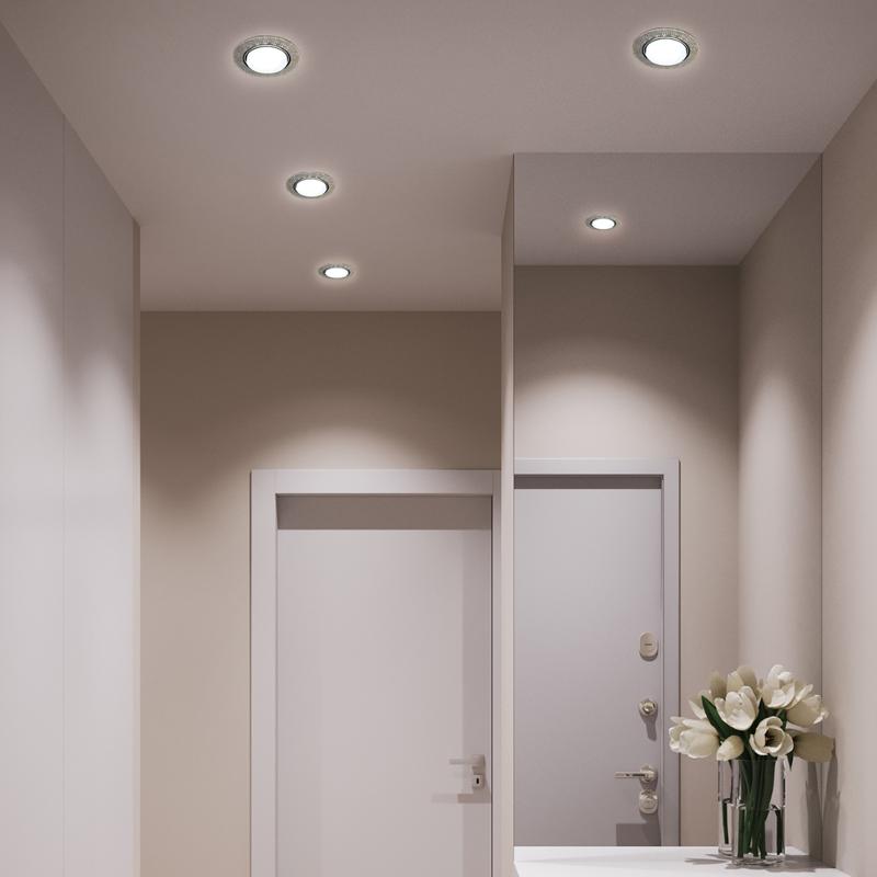 Светильник потолочный встраиваемый со светодиодной подсветкой 20LED*2835 SMD 4000K, 15W GX53, без лампы, прозрачный, хром CD4046 с др-ром в/компл | 41 — миниатюра 4
