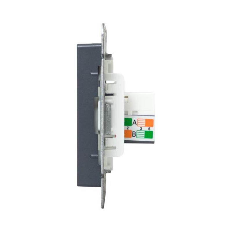 Механизм розетки RJ45 (cat5), графит Эпика  |UP1-SOG-RJ45-5| EKF — миниатюра 7
