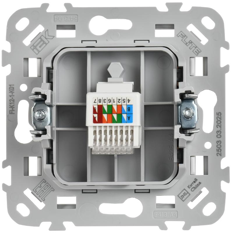 FLITE Розетка компьютерная RJ45 кат.5Е UTP РК5е-1-0-ФлБ белый | FI-K12-1-K01 | IEK — миниатюра 3