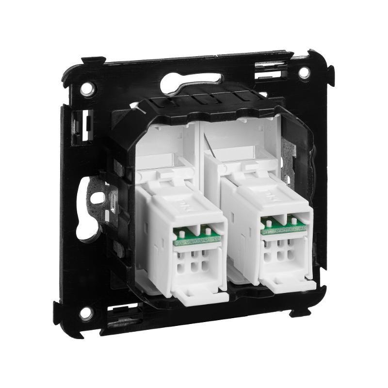 Компьютерная розетка RJ-45 в стену, кат.6А двойная, "Avanti", "Белое облако" | 4400374 | DKC — миниатюра 8