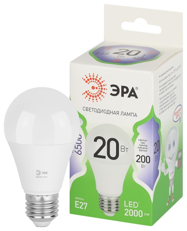 Лампа светодиодная GREEN LINE LED A60-20W-865-E27 GL E27 20 Вт груша холодный свет | Б0067102 | ЭРА — ЭРА (Энергия света)