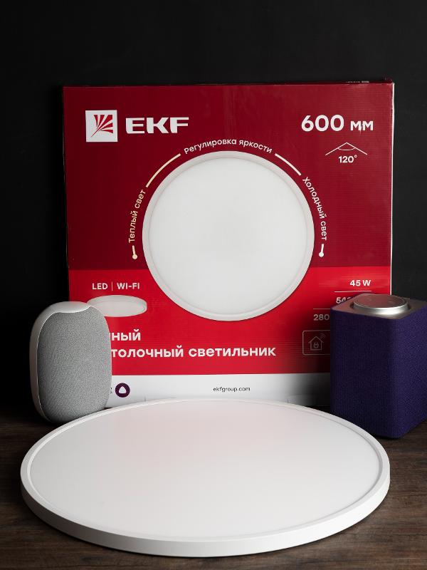 Умный потолочный светильник 600 мм 45W EKF Connect | sclwf-600-cct | EKF — миниатюра 7