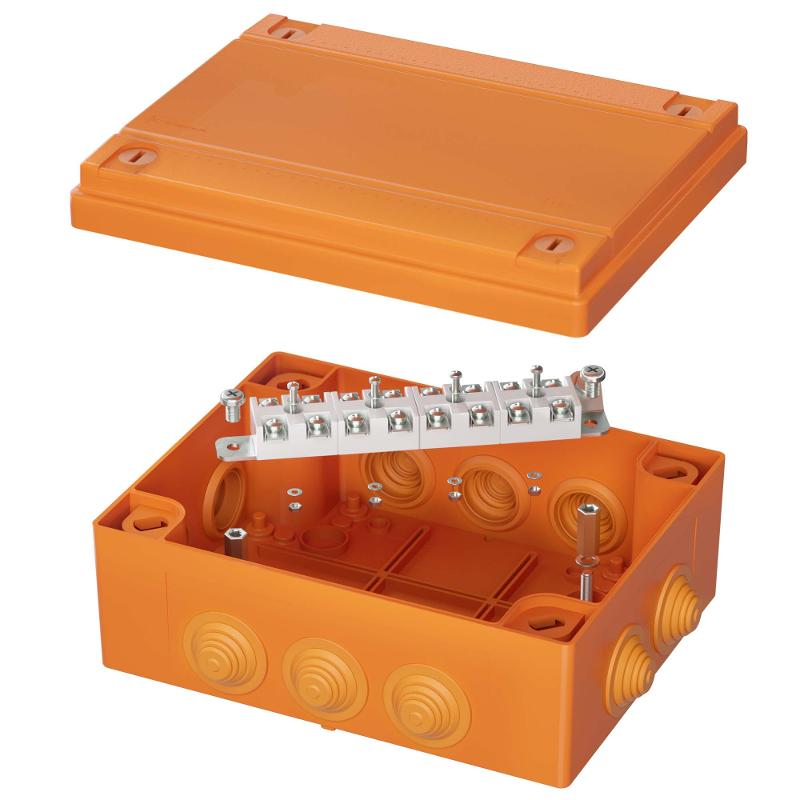 Коробка распределительная пластиковая FS огн.,IP55,150х110х70мм, 12р, 450V,6A,4мм.кв с кабельными вводами и клеммниками | FSB211204 | DKC — DKC (ДКС)