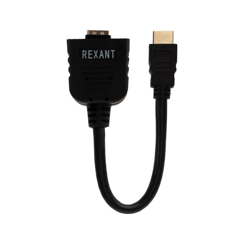 Переходник штекер HDMI - 2 гнезда HDMI, провод | 17-6832 | REXANT — REXANT