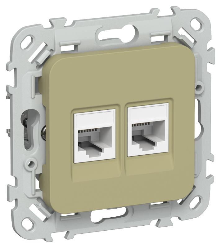 FLITE Розетка 2-ая компьютерная RJ45 кат.5Е UTP РК5е-2-0-ФлО оливковый | FI-K22-1-K26 | IEK — IEK (ИЭК)