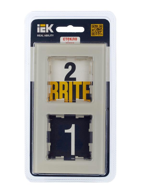 BRITE Рамка 2-ая РУ-2-2-БрВа стекло ванильный | BR-M22-G-K10 | IEK — миниатюра 11