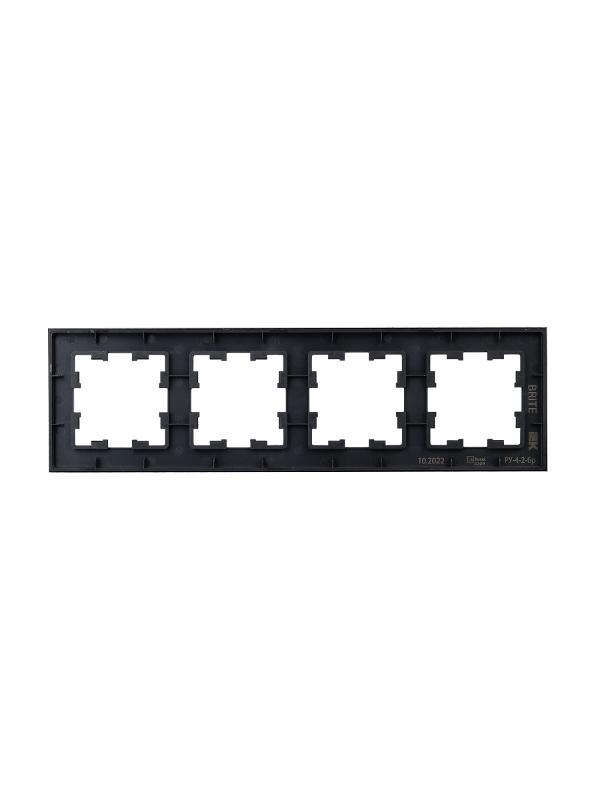 BRITE Рамка 4-ая РУ-4-2-Бр стекло черный матовый | BR-M42-G-31-K02 | IEK — миниатюра 3