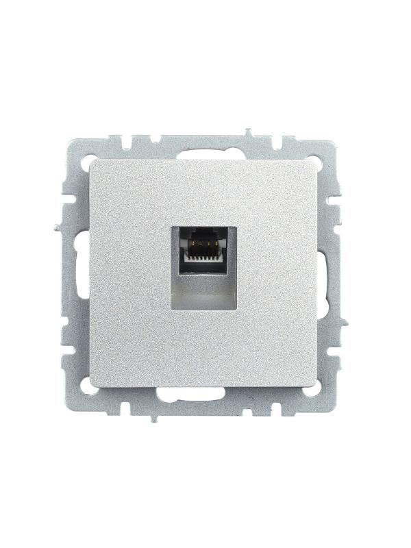 BRITE Розетка компьютерная RJ45 кат.5E РК10-БрА алюминий | BR-K10-1-K47 | IEK — миниатюра 10