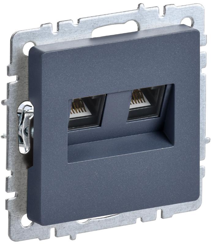 BRITE Розетка двойная RJ11+RJ45 кат.5E РК/Т12-БрМ маренго  | BR-KT20-O-1-K35 | IEK — IEK (ИЭК)