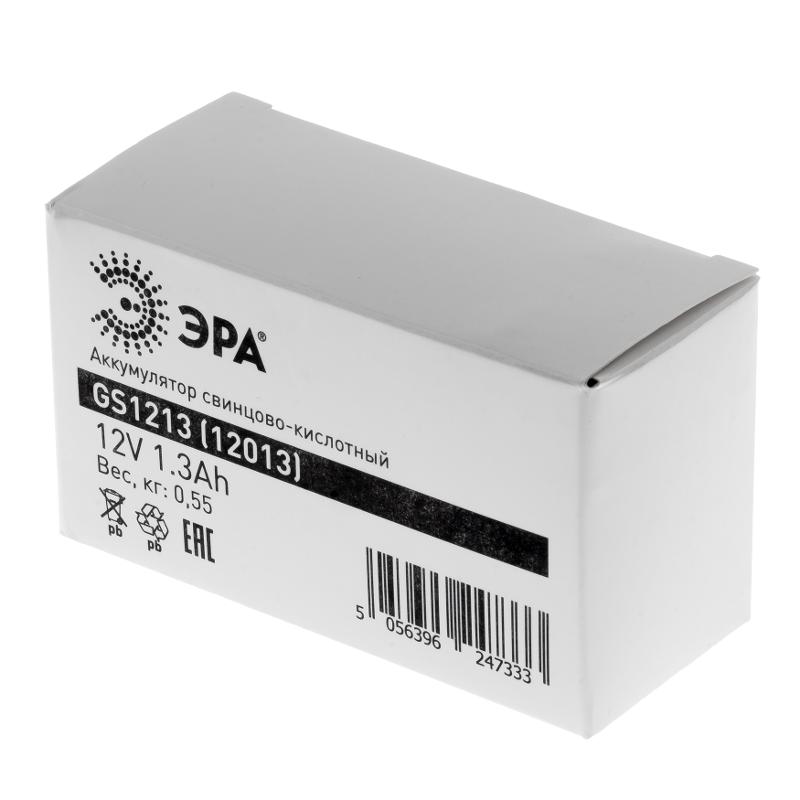 Аккумулятор GS1213 (Cвинцово-кислотный 12V 1,3) (20/900) | Б0050076 | ЭРА — миниатюра 2