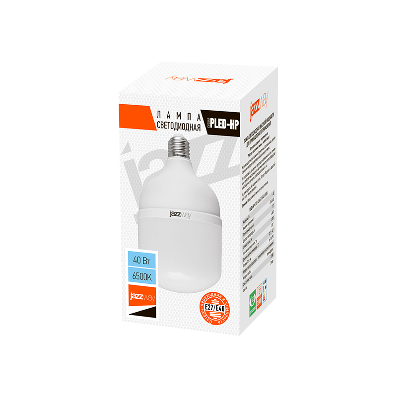 Лампа светодиодная мощная PLED-HP-T120 40w 6500K E27/E40 (переходник в компл.)  | .1038944A | Jazzway — миниатюра 2