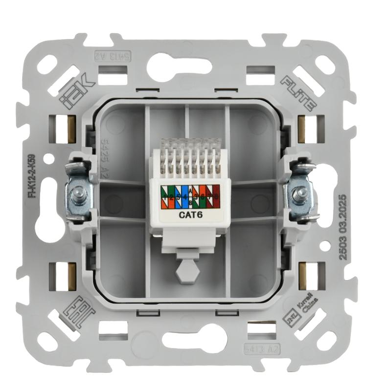 FLITE Розетка компьютерная RJ45 кат.6 UTP РК6-1-0-ФлХ хаки | FI-K12-2-K59 | IEK — миниатюра 3