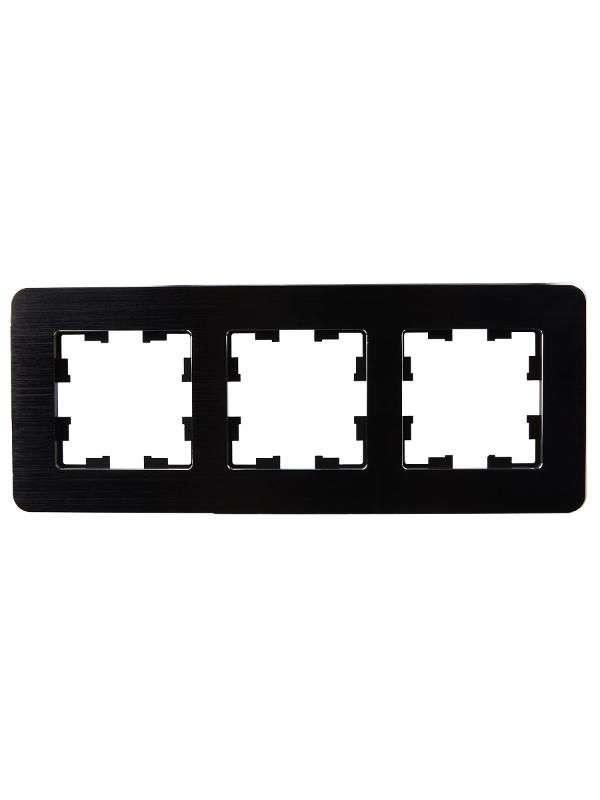 BRITE Рамка 3-ая РУ-3-1-Бр металл черный RE AL | BR-M32-M-21-K02 | IEK — миниатюра 2