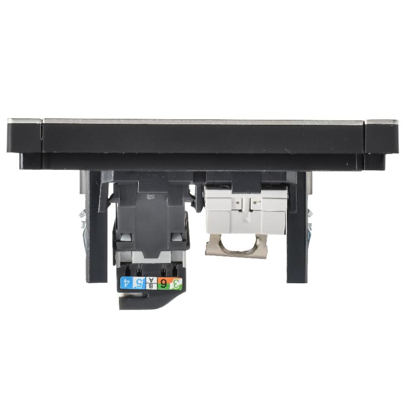 FORTE&PIANO Розетка двойная RJ11+RJ45 кат.5E FP635M металл шампань — миниатюра 5