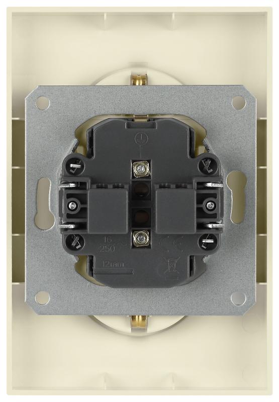 Розетка Arktik 16-2105-02 двойная с заземлением 2X2P+E Schuko со шторками 16А-250В слоновая кость | Б0070455 | ЭРА — миниатюра 4