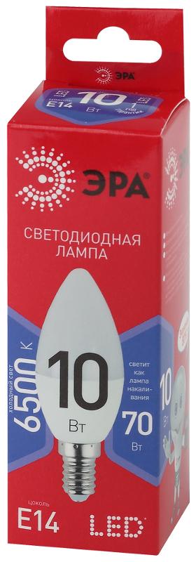 Лампа светодиодная ЭКО LED B35-10W-865-E14 R (диод, свеча, 10Вт, хол, E14) | Б0045337 | ЭРА — миниатюра 2