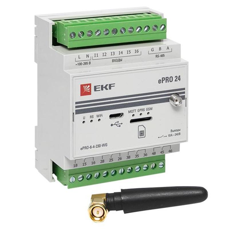 Контроллер базовый ePRO 24 удаленного управления 6вх\4вых 230В WiFi GSM с внешней антенной PROxima | ePRO-6-4-230-WG1 | EKF — миниатюра 31