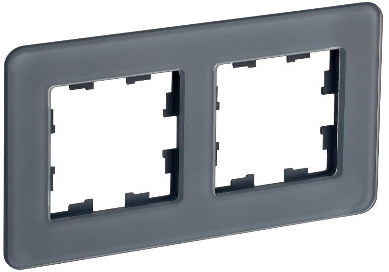 BRITE Рамка 2-ая РУ-2-2-Бр стекло графит RE | BR-M22-G-41-K53 | IEK — IEK (ИЭК)
