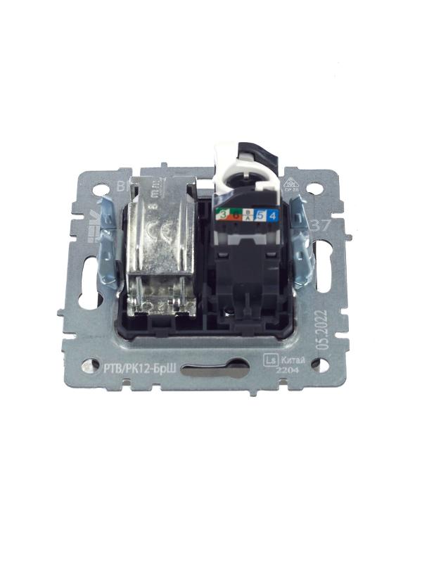 BRITE Розетка двойная TV+RJ45 кат.5E РТВ/РК12-БрШ шампань | BR-AK20-1-K37 | IEK — миниатюра 12