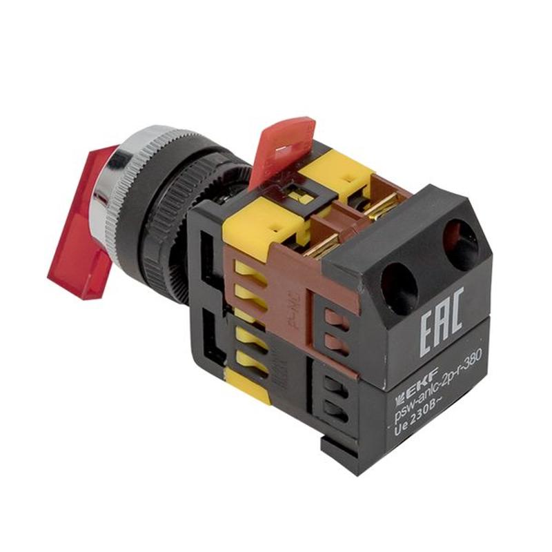 Переключатель ANLC-22 2P красный с подсветкой 380В NO+NC EKF PROxima | psw-anlc-2p-r-380 | EKF — миниатюра 13