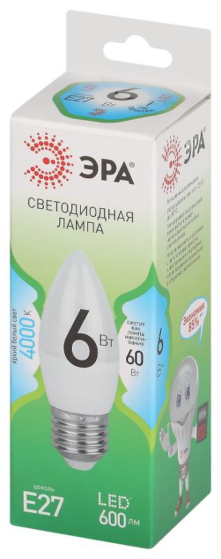 Лампа светодиодная  GREEN LINE LED B35-6W-840-E27 GL E27 6 Вт свеча яркий белый свет | Б0067132 | ЭРА — миниатюра 5