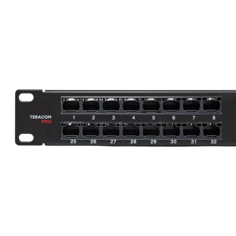 Патч-панель высокой плотности TERACOM PRO 19'' Cat.5E 1U неэкранированная UTP 48 портов RJ-45 Dual IDC с органайзером | TRP-PPNL-5EUTP-C1U48 | EKF — миниатюра 2