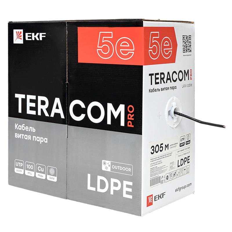 Кабель витая пара TERACOM Cat.5E U/UTP 4 пары solid внешний цвет черный упак. 305м)| TRC-5EUTP-04PE-BK-OUT3 | EKF — миниатюра 15