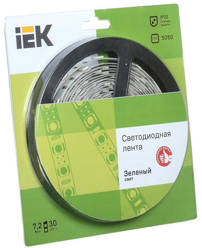 Лента светодиодная LSR-5050G30 7,2Вт 12В зеленый IP20 5м | LSR2-5-030-20-1-05 | IEK — IEK (ИЭК)