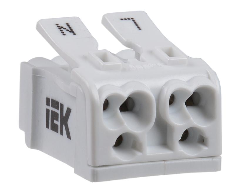 Клемма пружинная соединительная КСП2-L+N | UKZ-B06-2P-F0-E0-10 | IEK — IEK (ИЭК)
