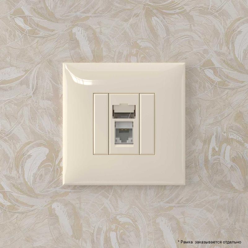Компьютерная розетка RJ-45 в стену, кат.6А одинарная, "Avanti", "Ванильная дымка" | 4405373 | DKC — миниатюра 5