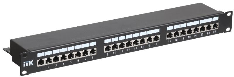 Патч-панель 1U кат.5Е STP 24 порта (Dual IDC) экран. | PP24-1UC5ES-D05 | ITK — ITK