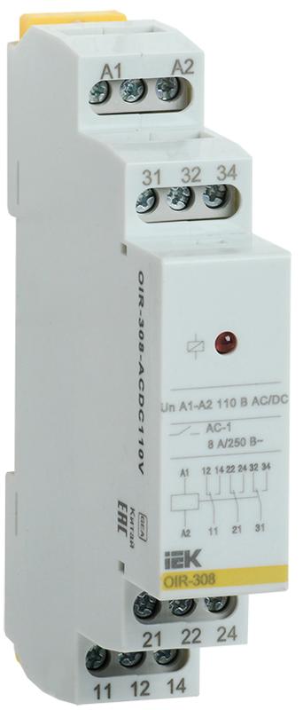 Промежут. реле.OIR 3 конт (8А). 110В AC/DC | OIR-308-ACDC110V | IEK — фото 1 | Sento