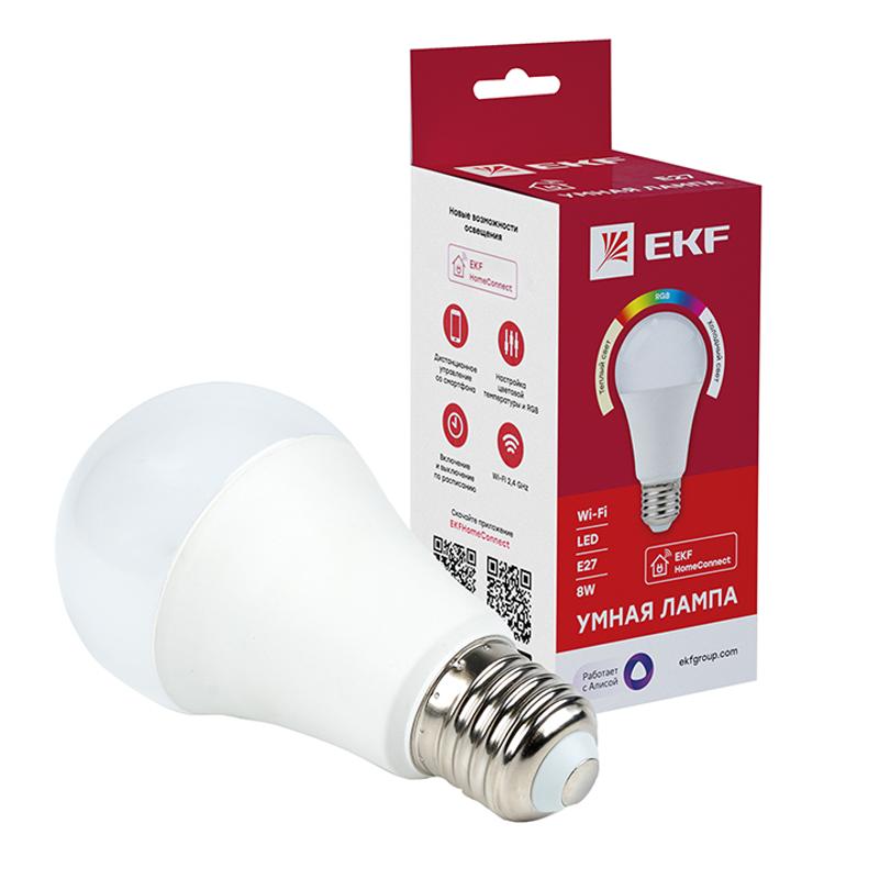 Лампа светодиодная LED Умная Connect 8Вт WIFI RGBW E27 | slwf-e27-rgbw | EKF — миниатюра 2