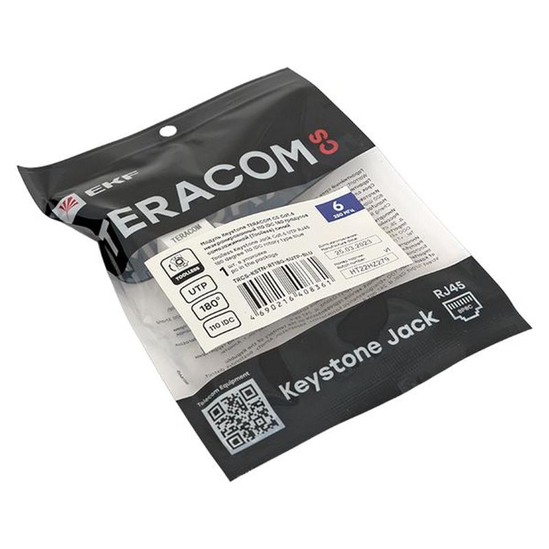 Модуль Keystone TERACOM CS Cat.6 неэкранированный 110 IDC 180 градусов самозажимной (Toolless) синий | TRCS-KSTN-RT180-6UTP-BLU | EKF — миниатюра 15
